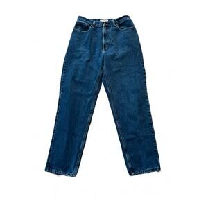 LL Bean Relaxed Fit Denim Jeans Dark Wash Women’s Size 12 Tall High Rise